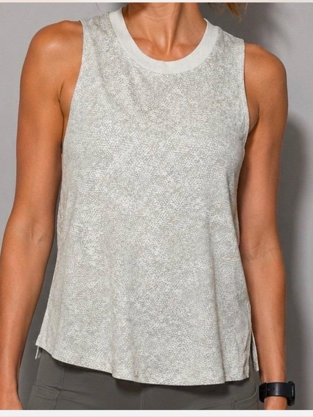 Athleta llght Gray Sleeveless Rib-Trim Tank Top - Women xs